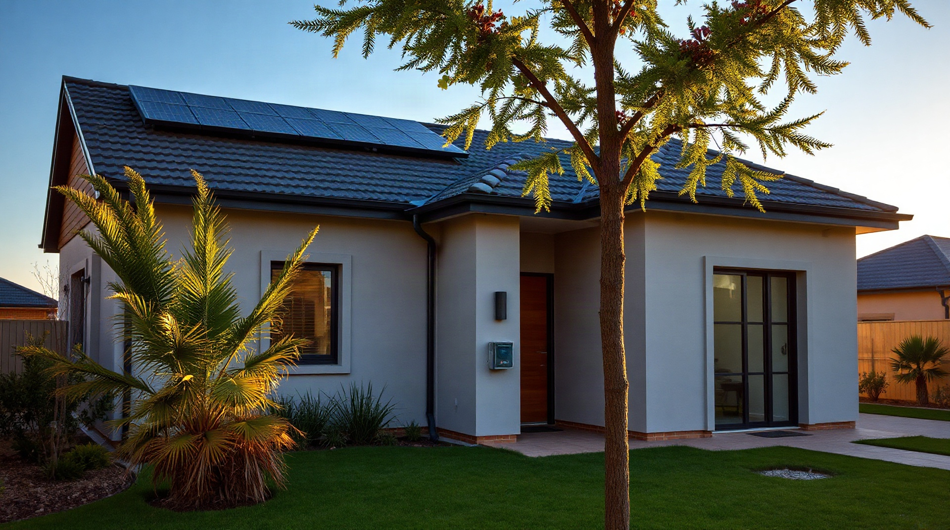 Modern South African home with solar panels