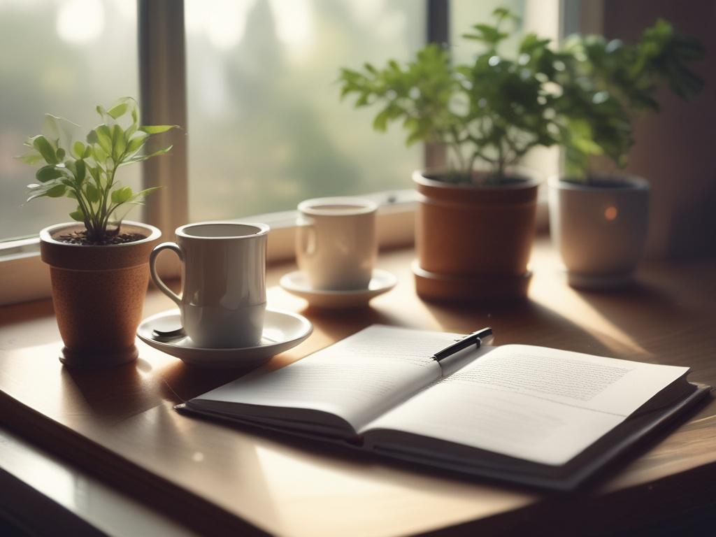 A serene and inviting workspace with a soft, natural light