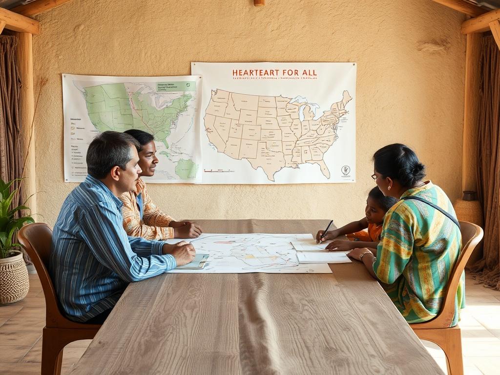 An image showing a collaborative meeting between representatives of Heart