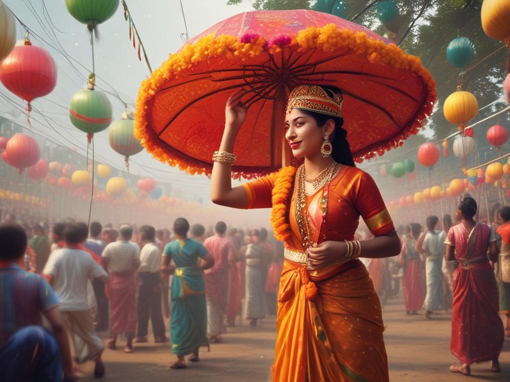 Here are some keywords to generate an image that reflects the blog titled "Experience the Vibrant Festivals of Tangail":

1. Tangail festivals
2. Colorful celebrations
3. Traditional attire
4. Cultural events
5. Local festivities
6. Joyful crowds
7. Dance and music
8. Market stalls
9. Festive decorations
10. Artisan crafts
11. Community spirit
12. Cultural diversity
13. Food and delicacies
14. Traditional rituals
15. Joy and togetherness

These keywords should help in creating an engaging and visually capti