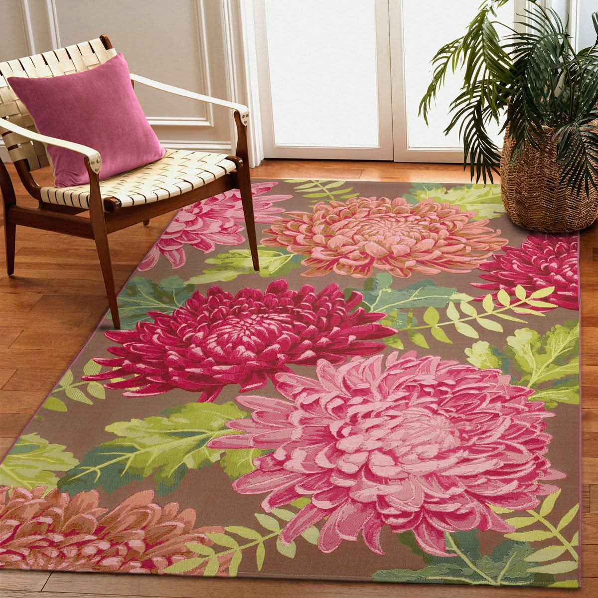 Akera Pink/Green/Plum Indoor/Outdoor Rug by Lark Manor™