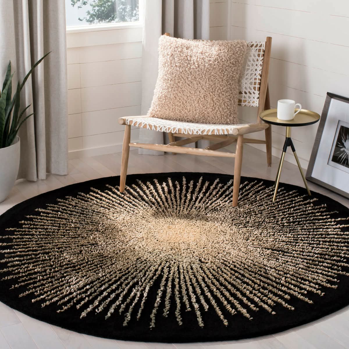 Olivarria Hand Tufted Wool, Viscose, And Cotton With Latex Abstract Rug