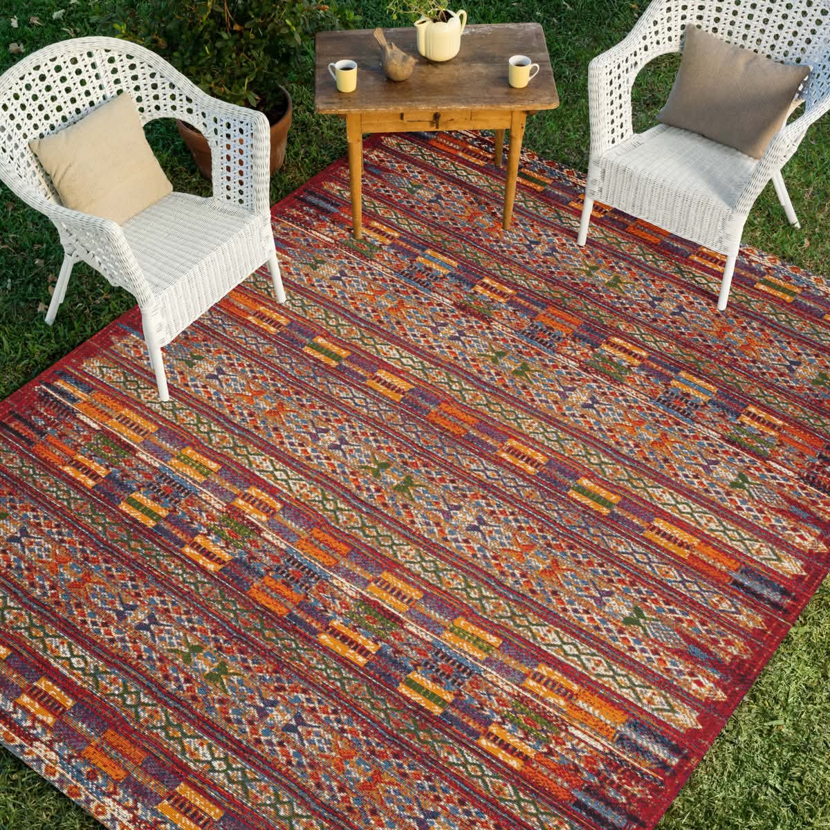 Fiecke Abstract Red Indoor / Outdoor Area Rug by Langley Street®