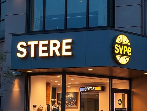 Professional outdoor illuminated signage installation for commercial buildings