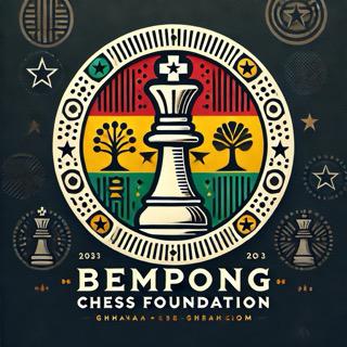 dall·e 2024-11-11 16.26.54 - a refined and modern logo design for 'bempong chess foundation'. the logo features a prominent chess piece (queen) in the center, symbolizing wisdom a small.jpeg