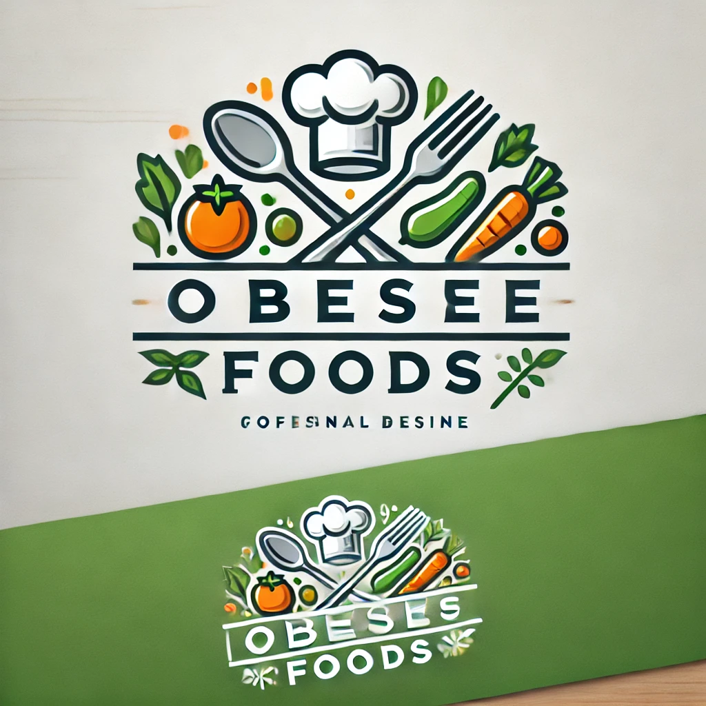 dall·e 2024-12-31 20.09.04 - a professional logo for a food-based website named 'obese foods'. the logo should include the text 'obese foods' in a clean and modern font, with a vi.webp