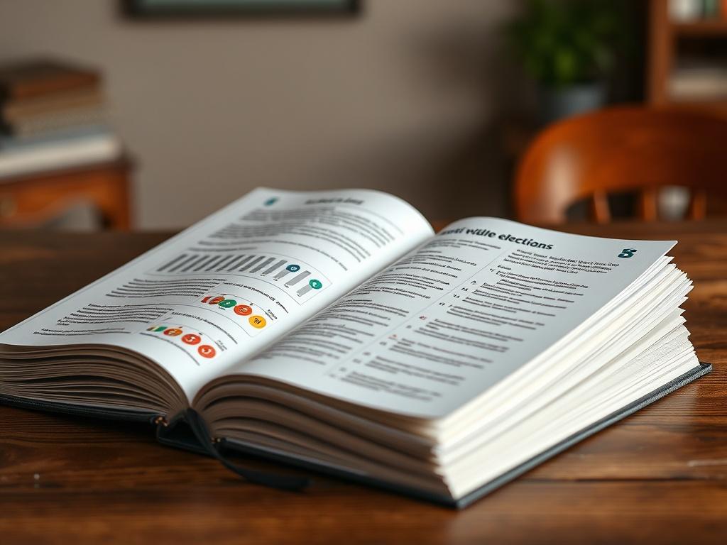 A realistic high resolution of an open guidebook on a