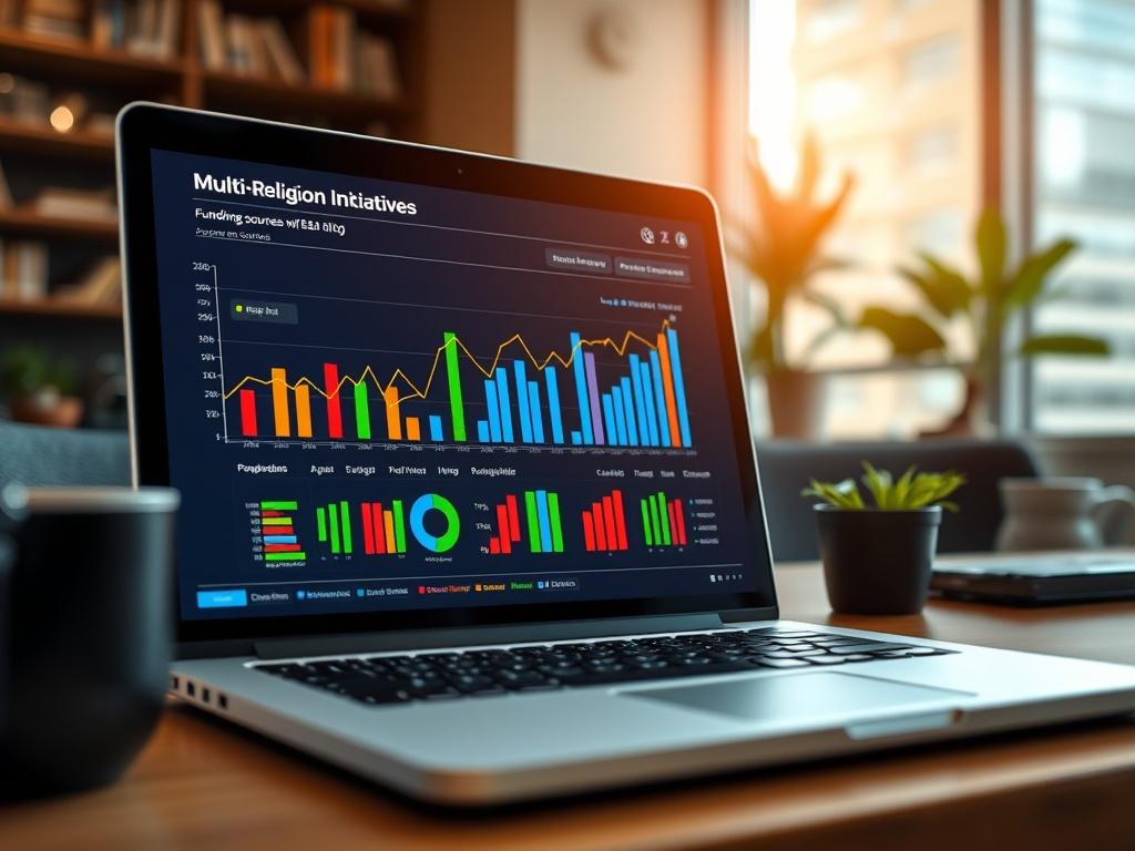 A realistic high resolution of a financial model chart displayed