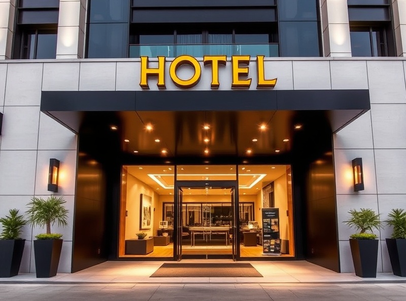 Façade moderne d'hôtel