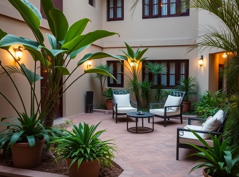 Cour paisible du Touche Finale Hotel