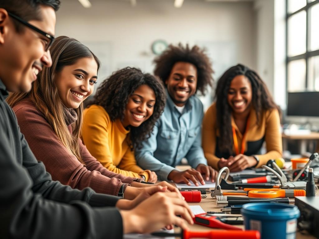 A focused, high resolution close up of a diverse group