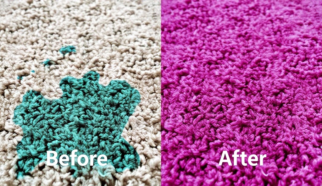 Carpet dye bleed before and after restoration