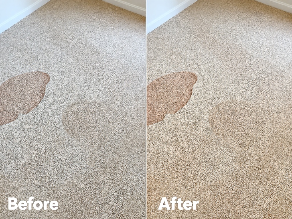 Carpet bleach damage before and after