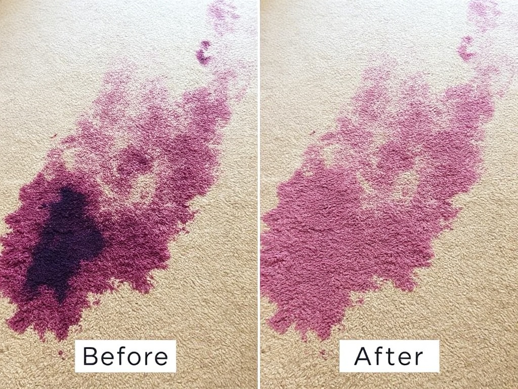 Dye bleed removal before and after