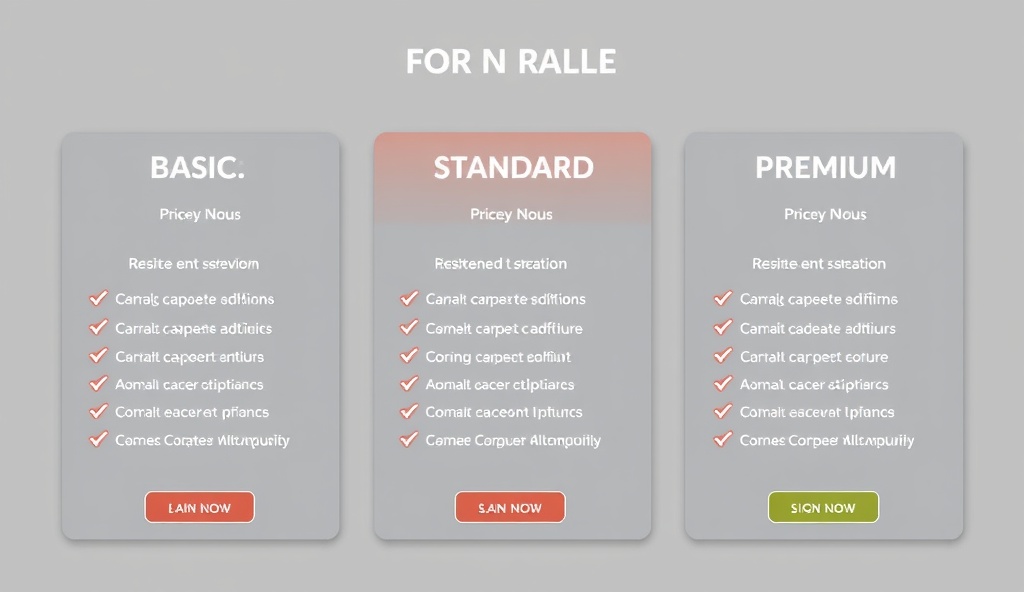 Service pricing tiers visualization