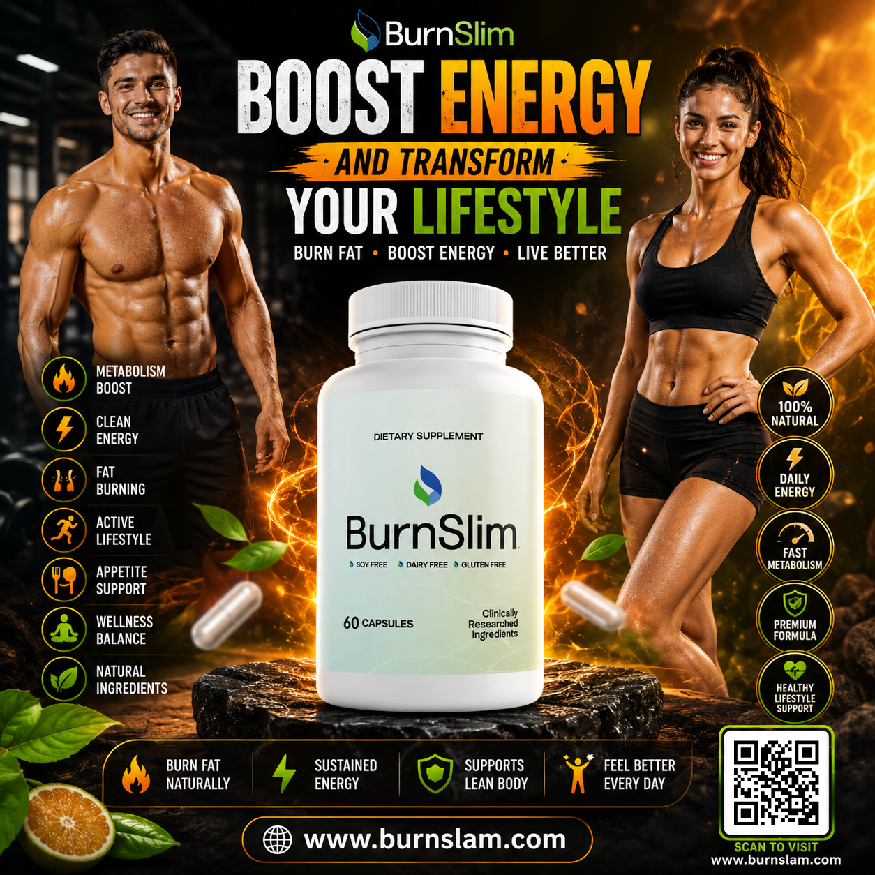 Fit person with Burn Slim supplement in healthy lifestyle setting