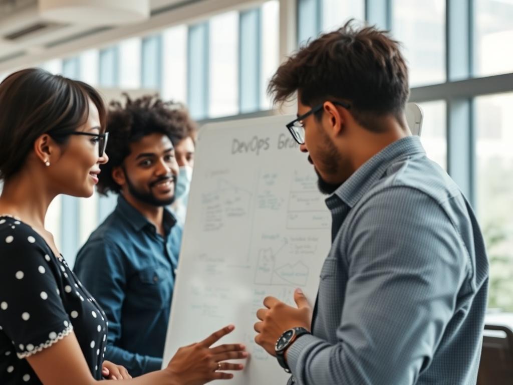A close up shot of a young team of diverse