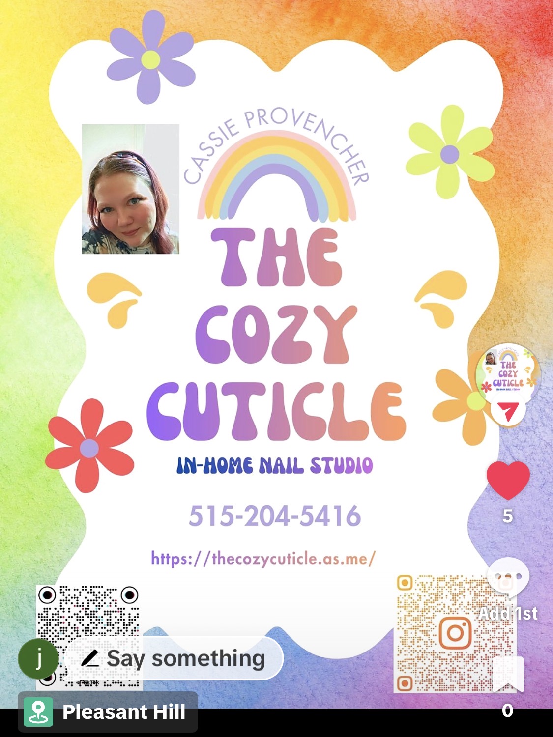 The Cozy Cuticle business card