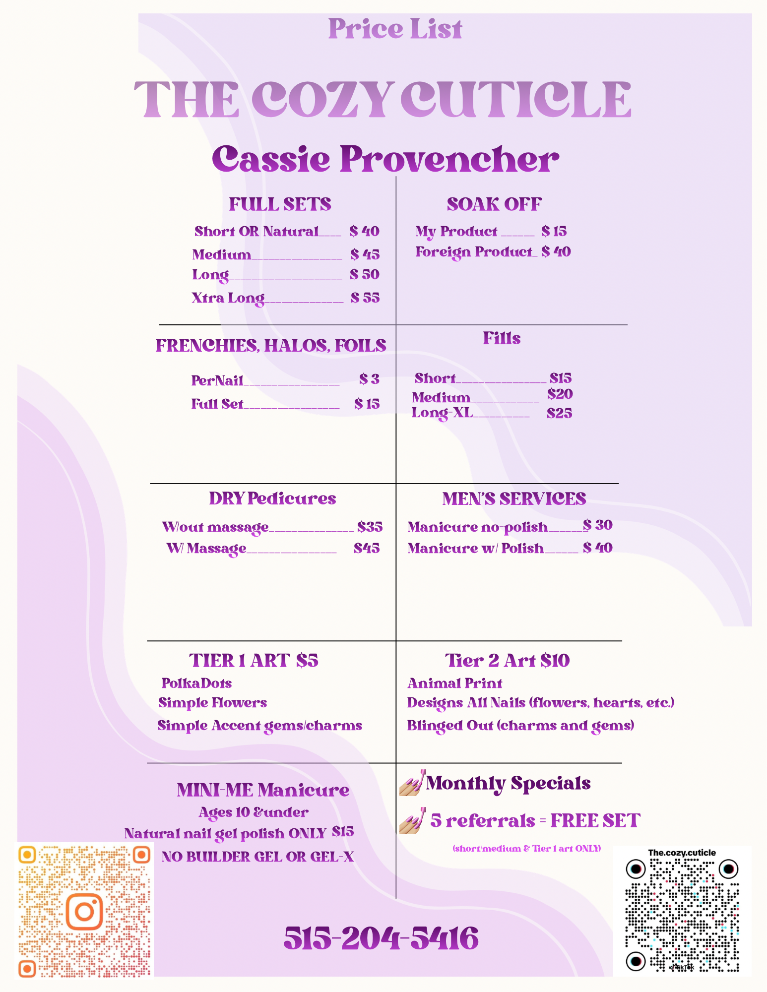 Pricing List