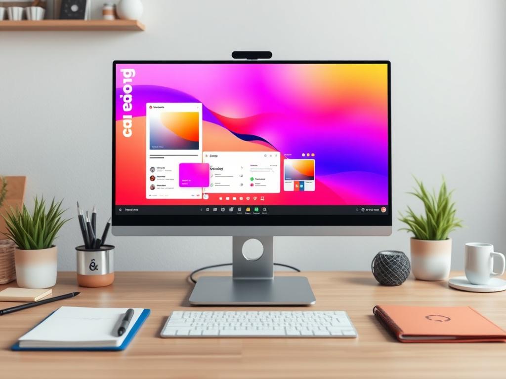 A beautifully designed user interface mockup displayed on a high