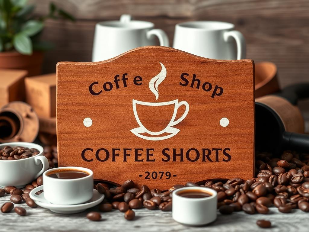 A high resolution of a coffee shop logo on a