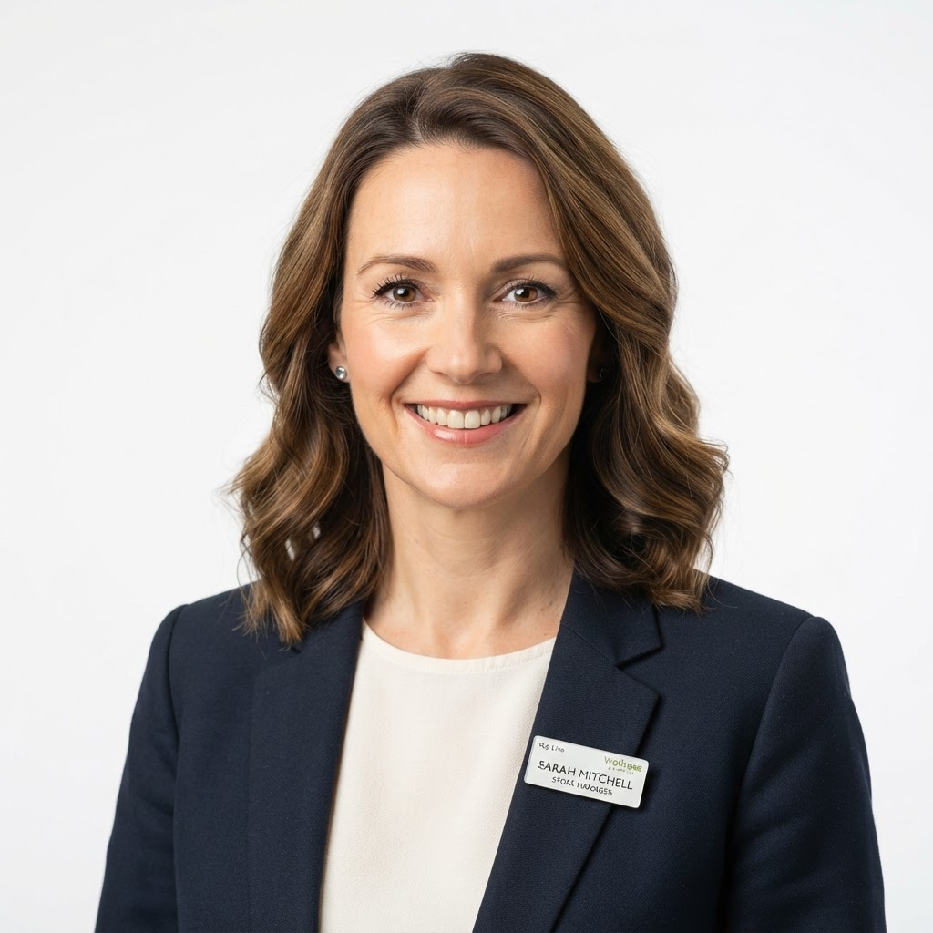 Portrait of Sarah Mitchell, Store Manager