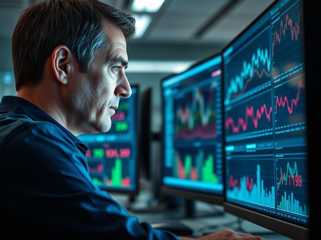 A close up shot of a financial analyst working with