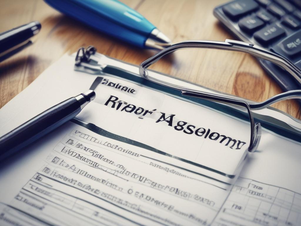 A close up shot of a risk management report laid