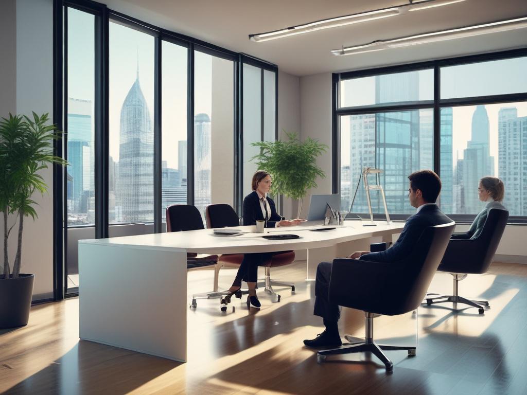 A realistic high resolution of a financial advisor discussing plans