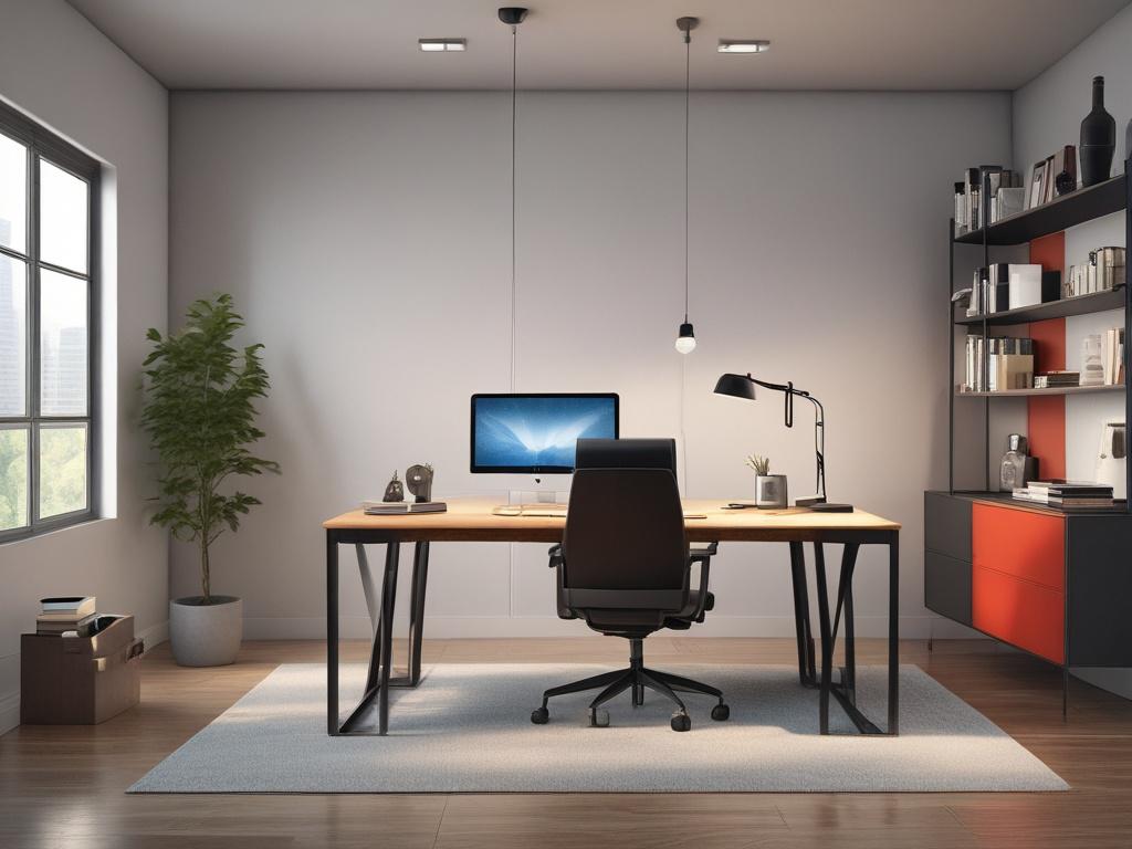 A professional consultant sitting at a sleek, modern desk, discussing