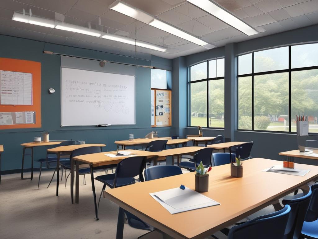 A dynamic classroom setting with a passionate instructor teaching a