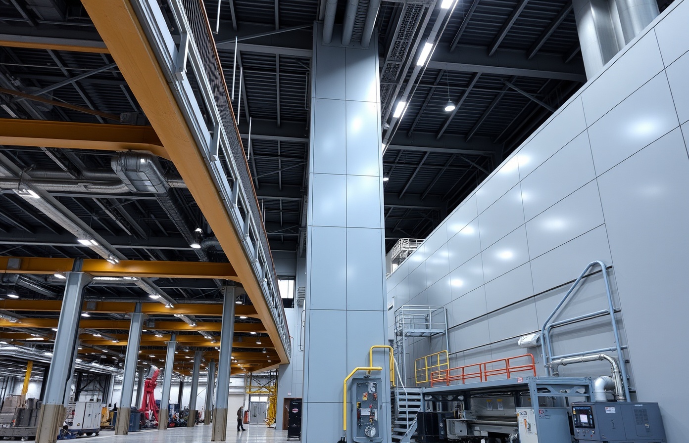 Strategic industrial architecture and advanced manufacturing infrastructure showing operational control and systems integration