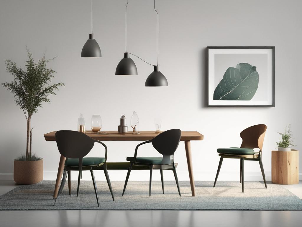 a high resolution of upcycled furniture in a minimalistic environment,