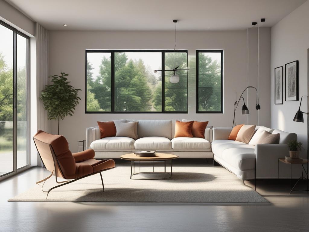 a high resolution representing minimalistic living space with clean lines