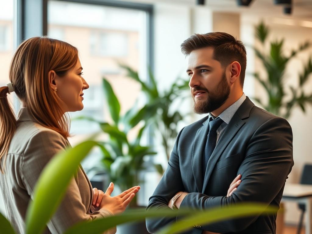 A close up shot of a professional recruiter engaging with