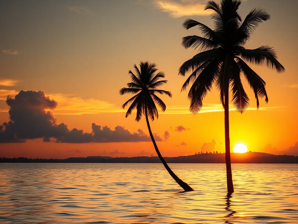 Stunning sunset over Lake Victoria in Uganda