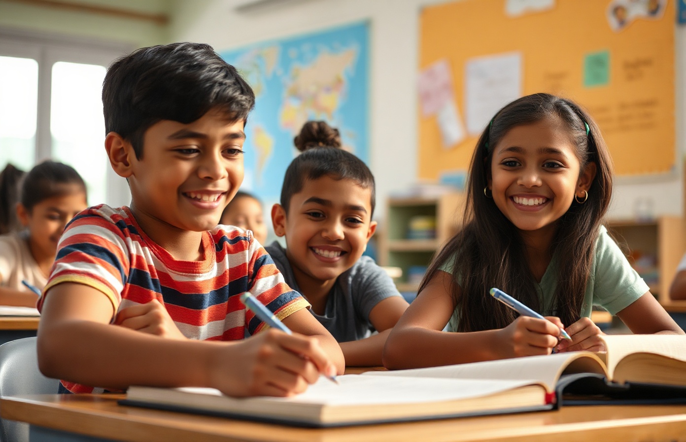 Diverse students learning and growing together
