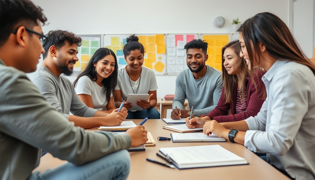 Goal building and personal growth workshop with diverse young adults planning their futures