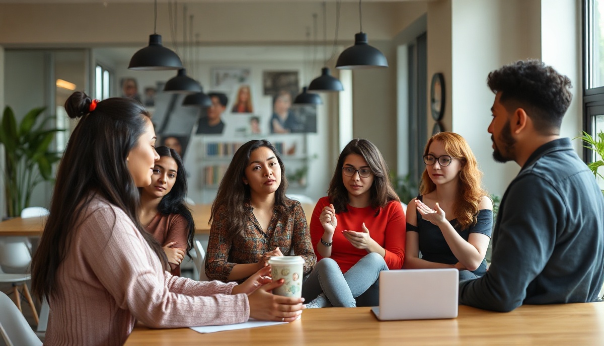 Inclusive sexual education workshop with diverse young adults and LGBTQ+ youth learning together