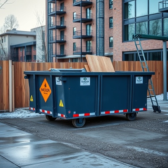 Construction site with professional property clean out work