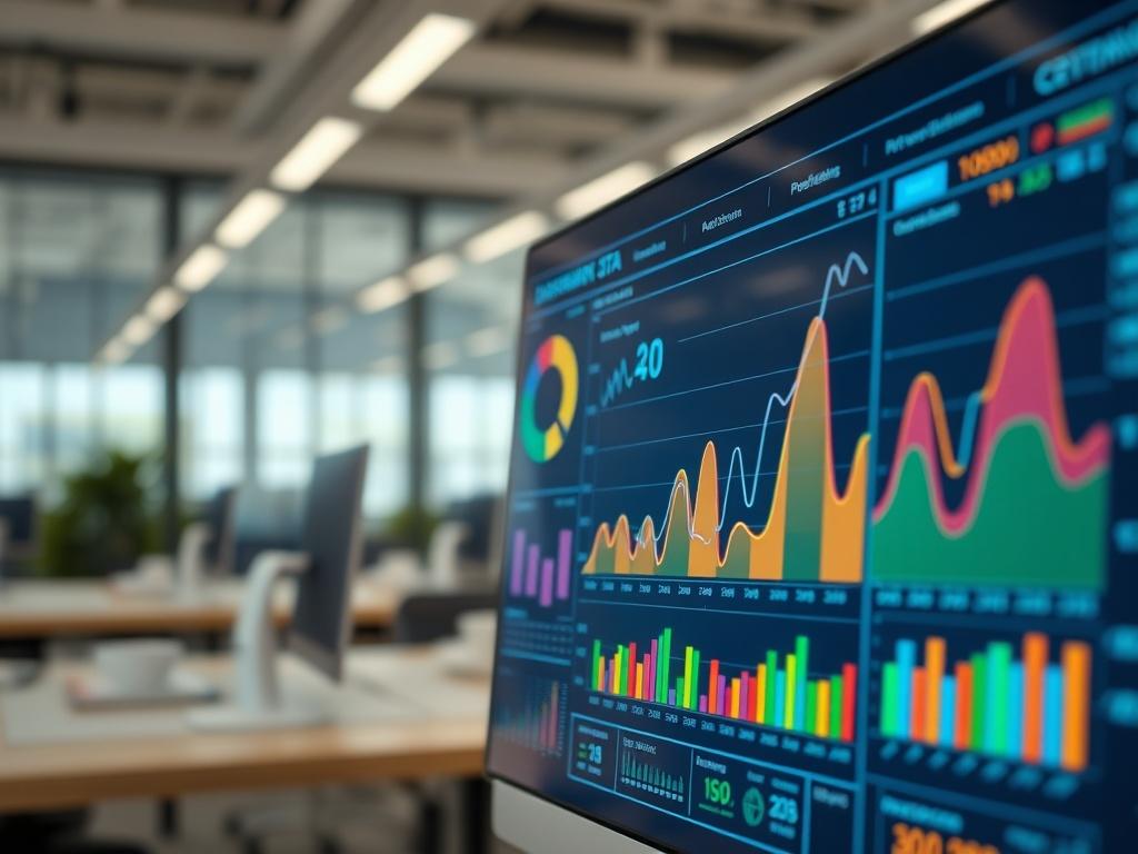 A hyper realistic close up of a sleek data analysis