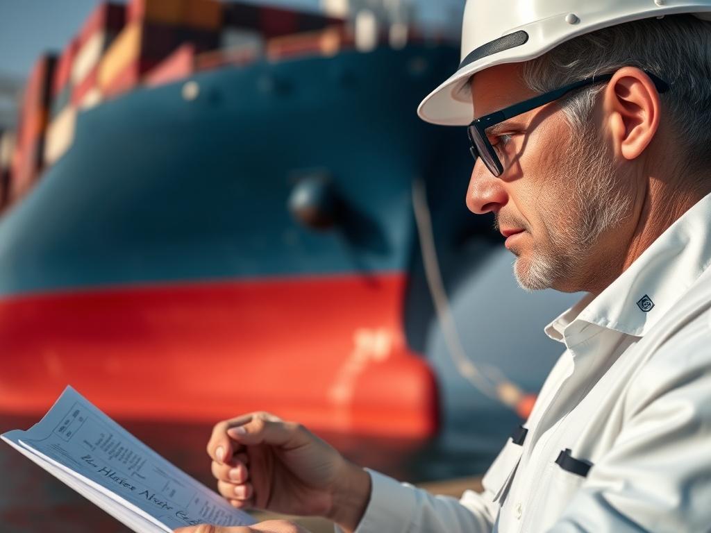 A high resolution close up shot of a maritime professional