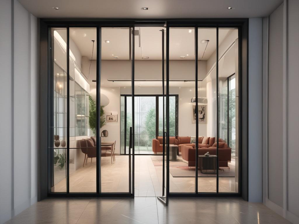 Pintu kaca aluminium minimalis modern – hasil pemasangan oleh SS ALUMINIUM KACA untuk rumah dan kantor area Jakarta & Tangerang