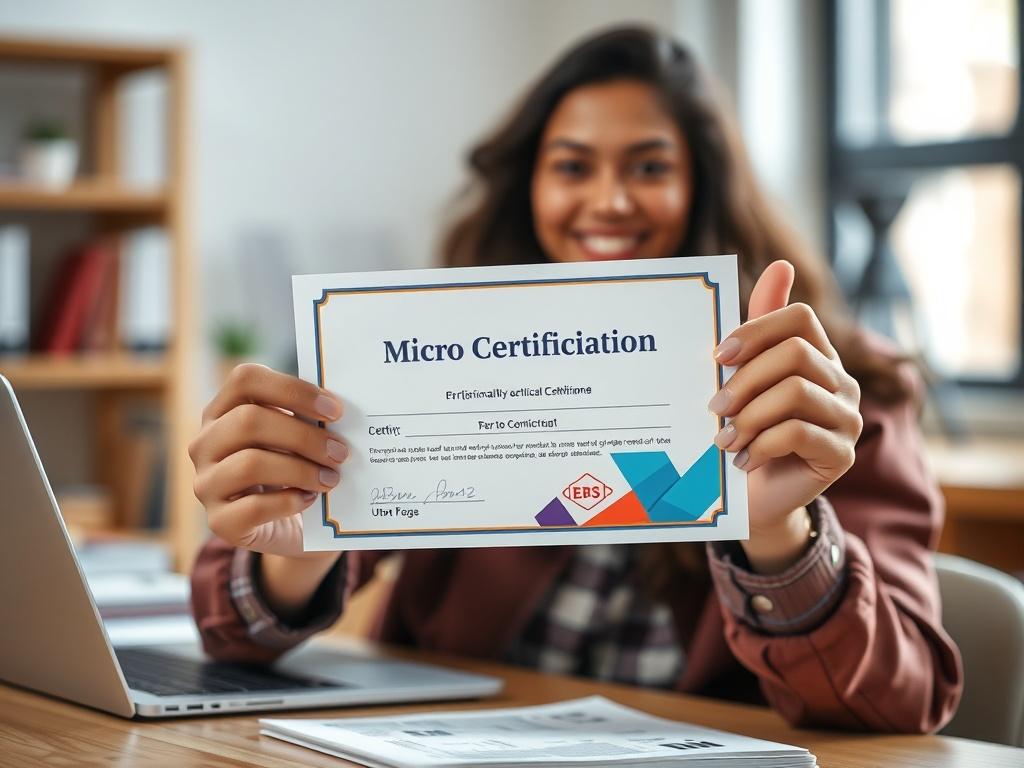 A close up shot of a student holding a micro