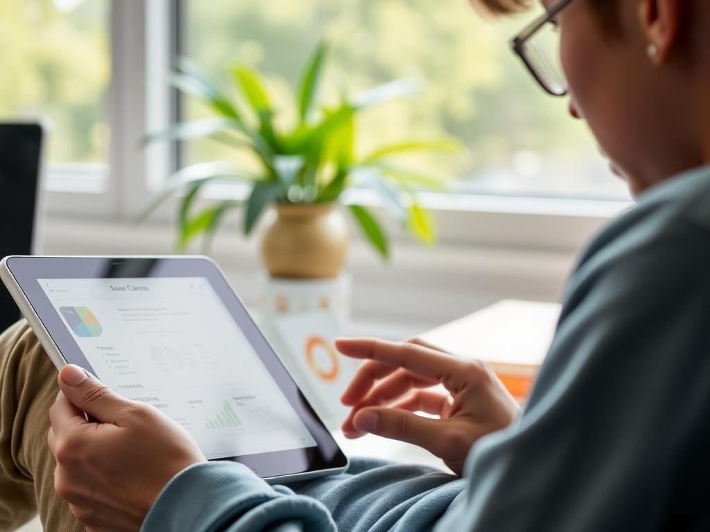 A close up shot of a student engaging with online