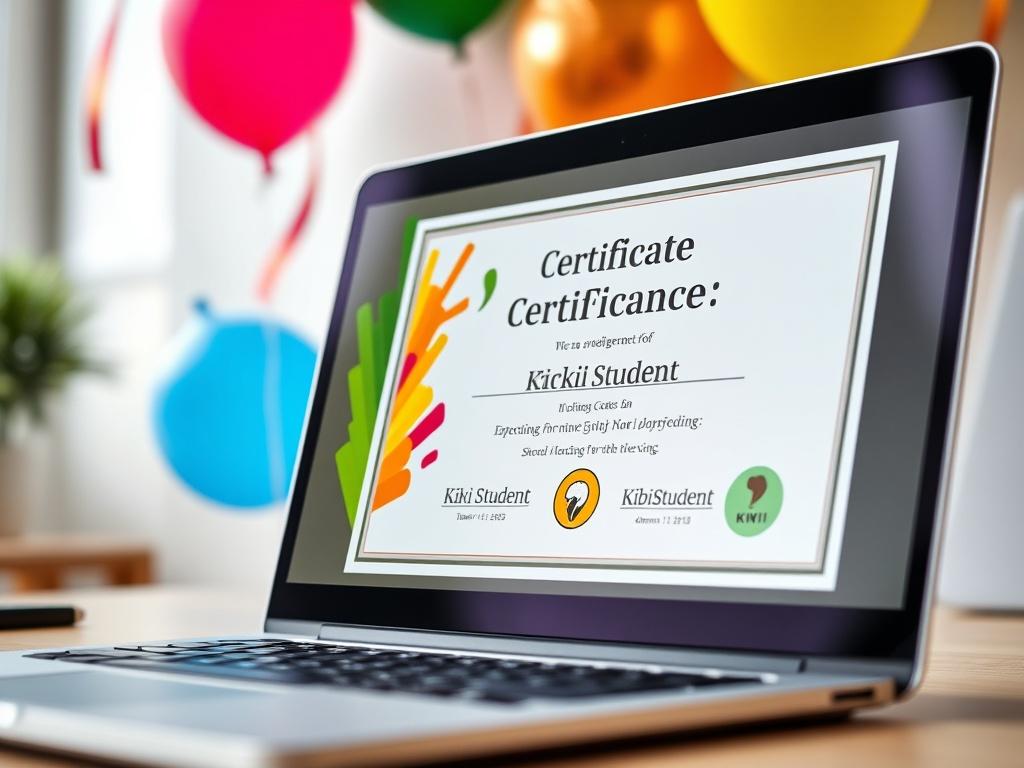 A close up shot of a digital certificate displayed on