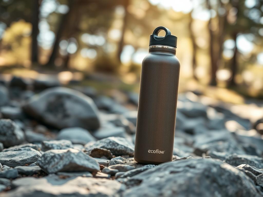 A high resolution image of the EcoFlow Thermo water bottle,