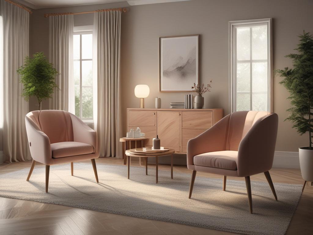 A warm and inviting setting for a face-to-face reading, featuring two chairs across from each other with a small table in between. Soft lighting and calming decor create an atmosphere of connection and intuition.