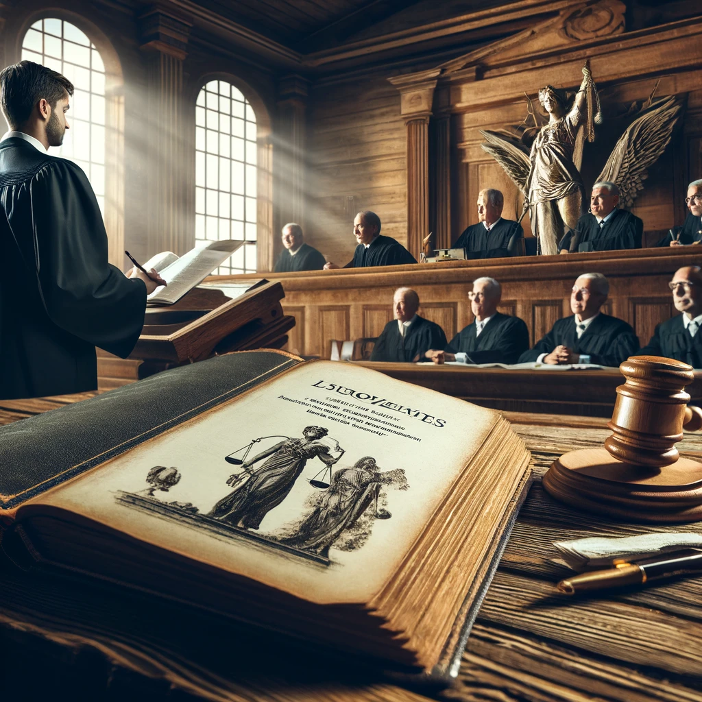 dall·e 2024-04-25 09.37.44 - an artistic representation of a legal concept, focusing on the theme of 'changes in the administrative misconduct law and defense perspectives'. the i.webp