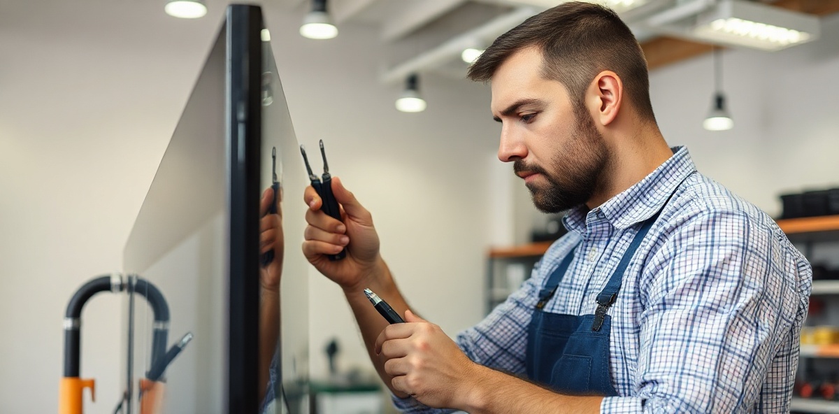 Professional TV repair technician